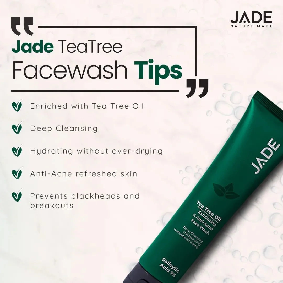 Achieve Clear and Radiant Skin with Jade Tea Tree Oil Facewash - JADE