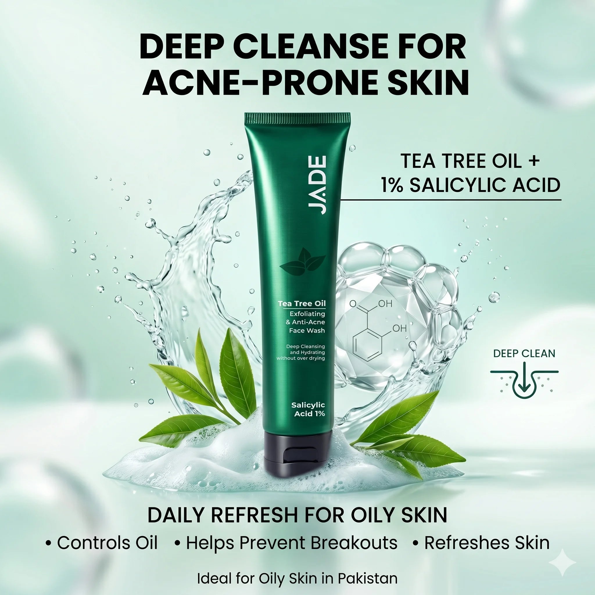 Buy Best Tea Tree Oil Facewash Online In Pakistan - JADE
